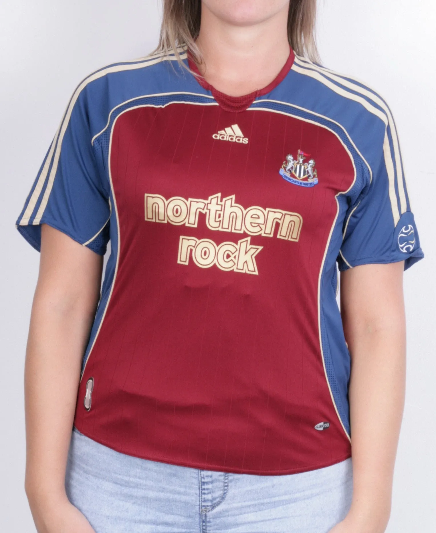 Adidas Womens M Shirt Newcastle United Short Sleeve Maroon Northern Rock Football