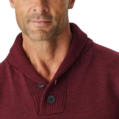 Aklanda - Shawl Collar Sweater - Marine Blue | Mushroom | Berry
