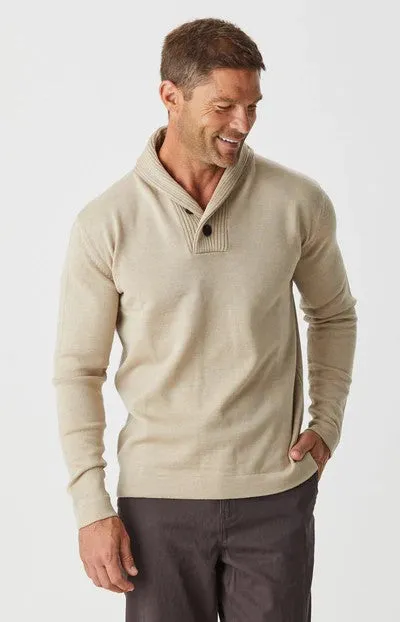 Aklanda - Shawl Collar Sweater - Marine Blue | Mushroom | Berry