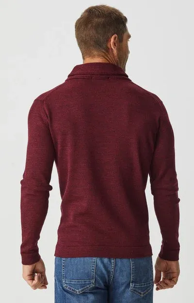 Aklanda - Shawl Collar Sweater - Marine Blue | Mushroom | Berry