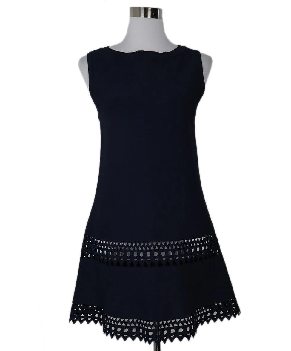 Alaia Navy Cut Out Tunic Top sz 8