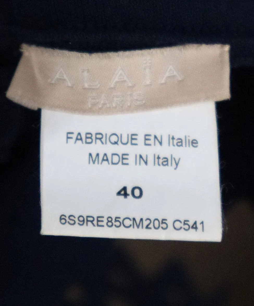 Alaia Navy Cut Out Tunic Top sz 8