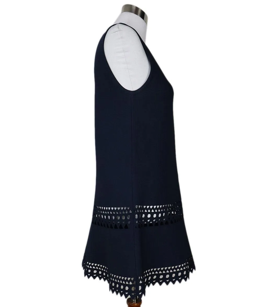 Alaia Navy Cut Out Tunic Top sz 8