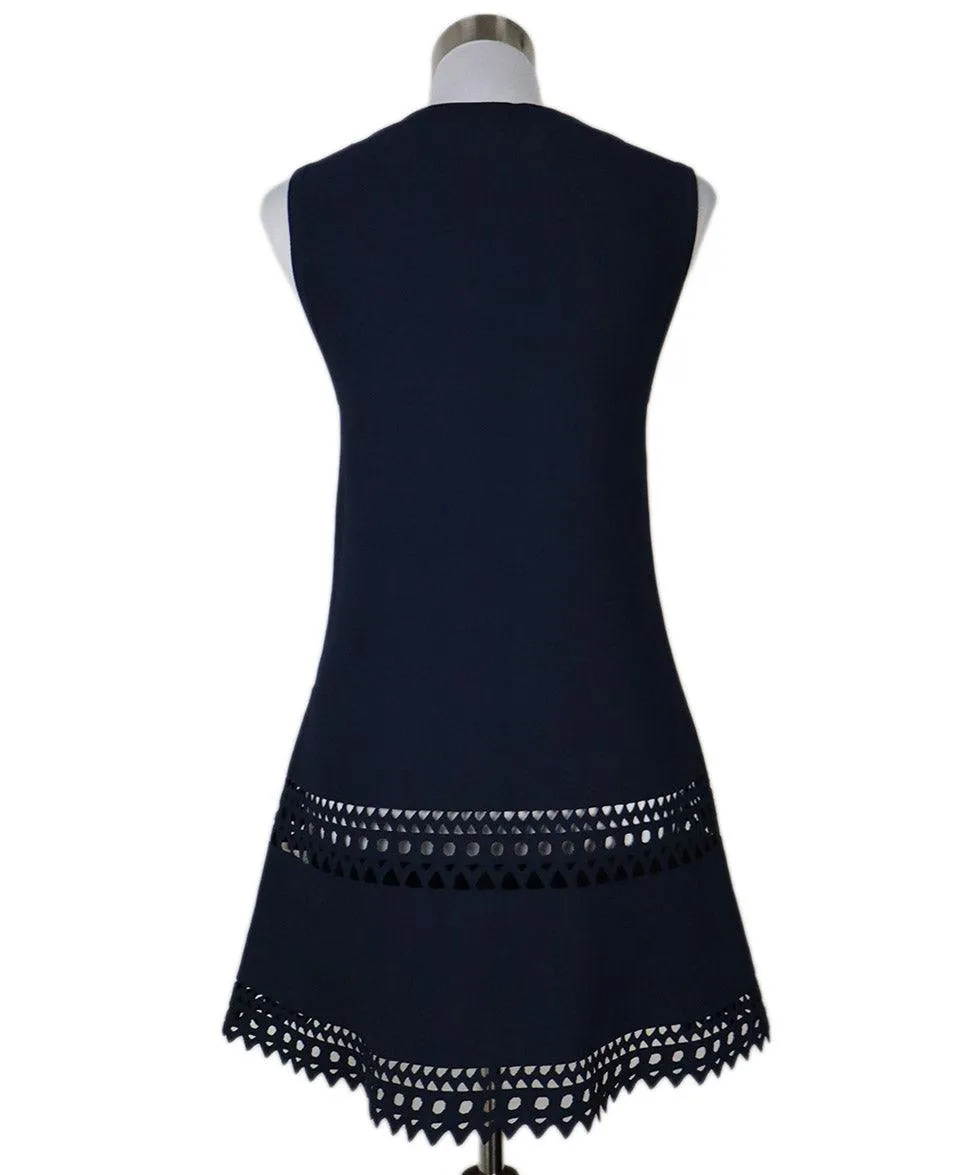 Alaia Navy Cut Out Tunic Top sz 8