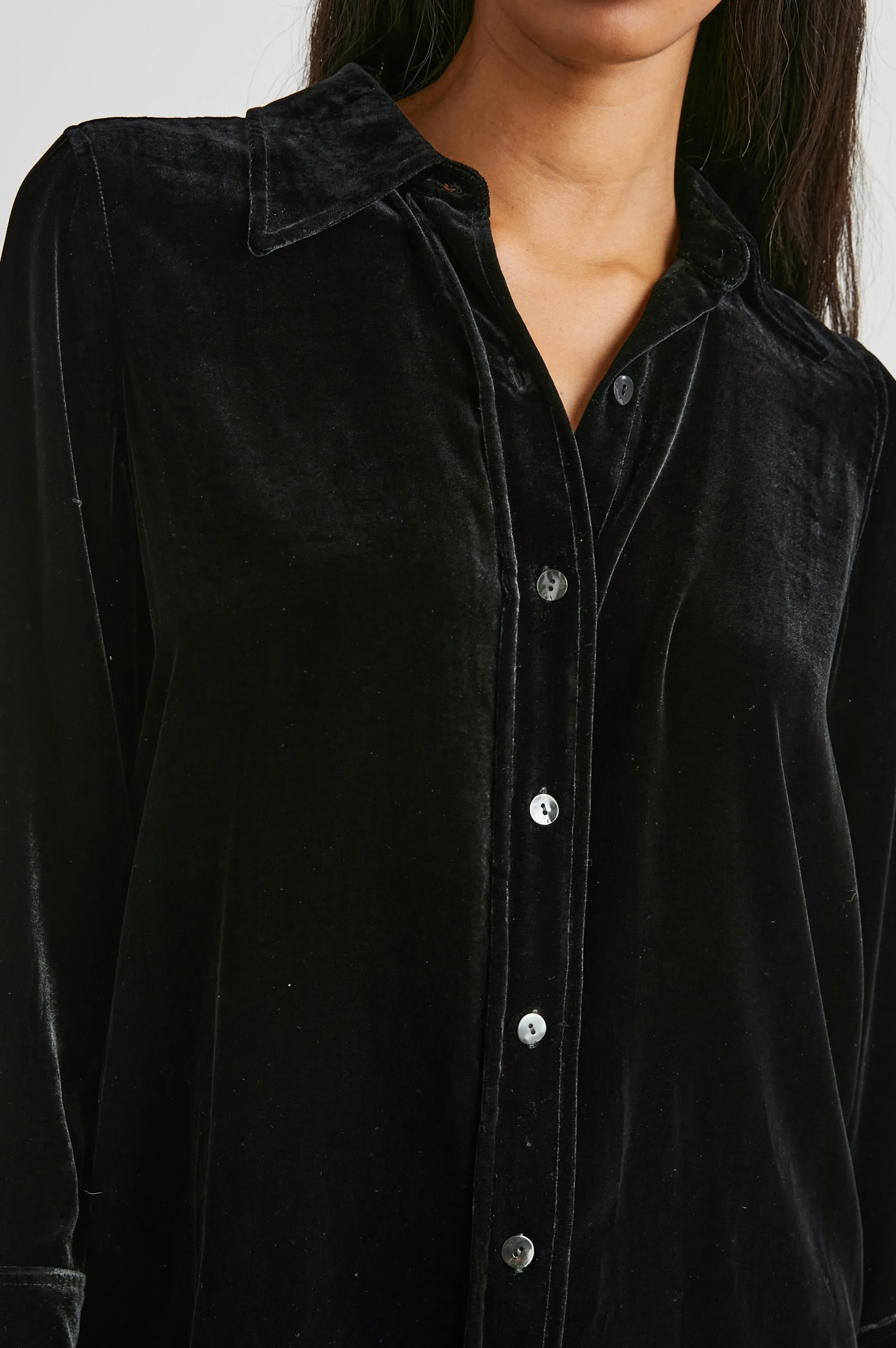 ANDREA TOP - BLACK VELVET Rails