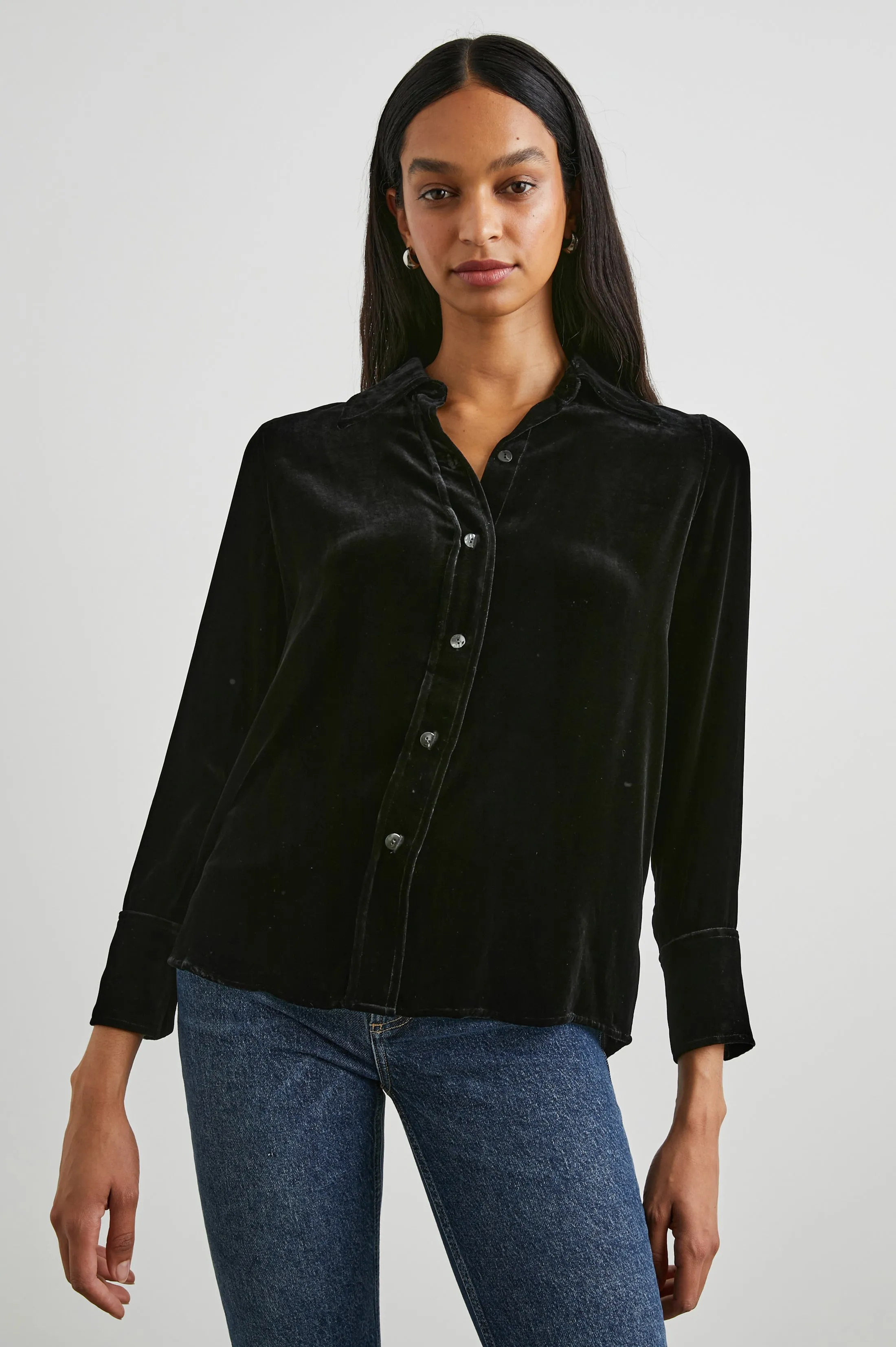 ANDREA TOP - BLACK VELVET Rails