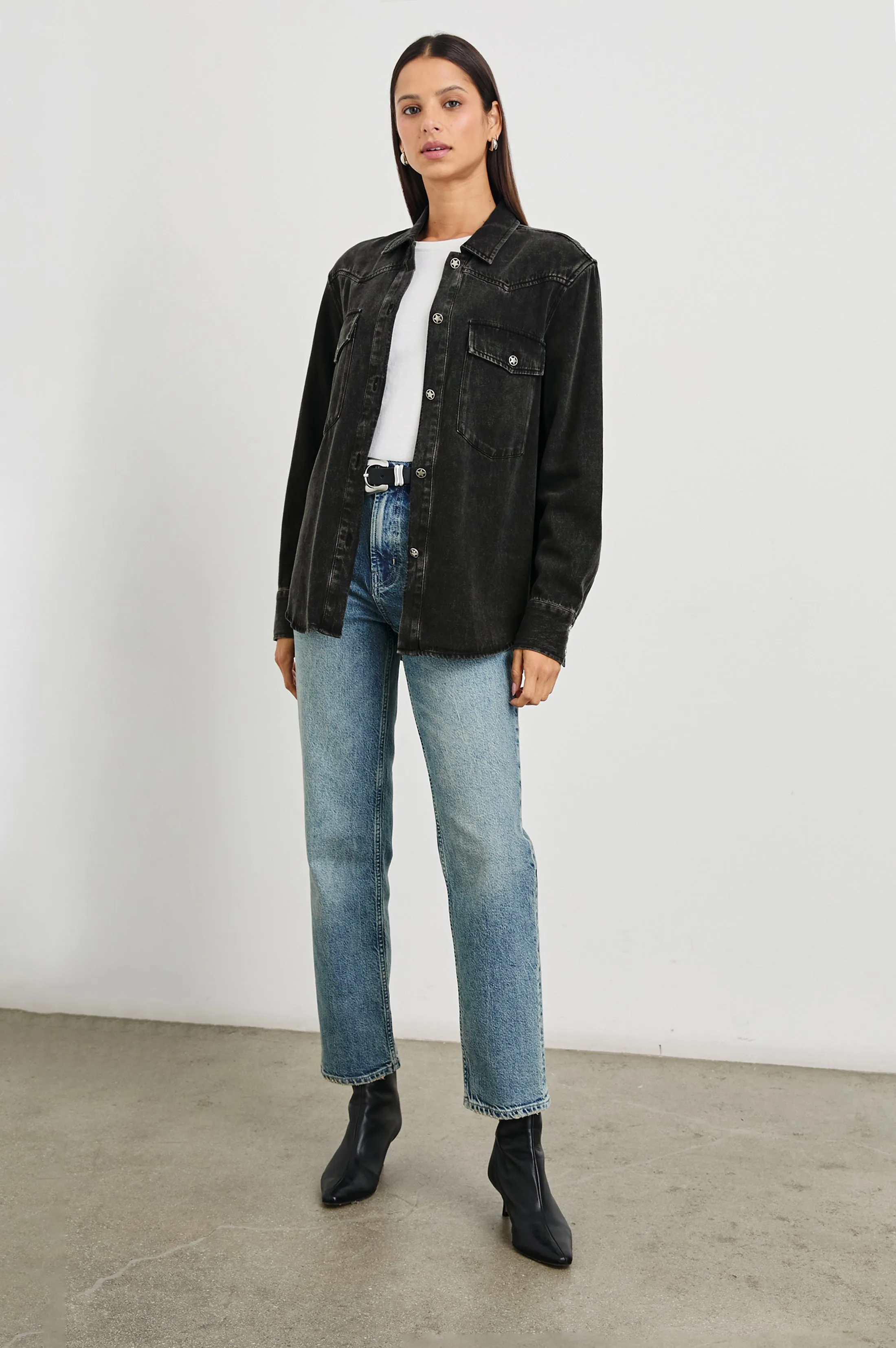 AUGUST SHIRT JACKET - FADED BLACK Rails