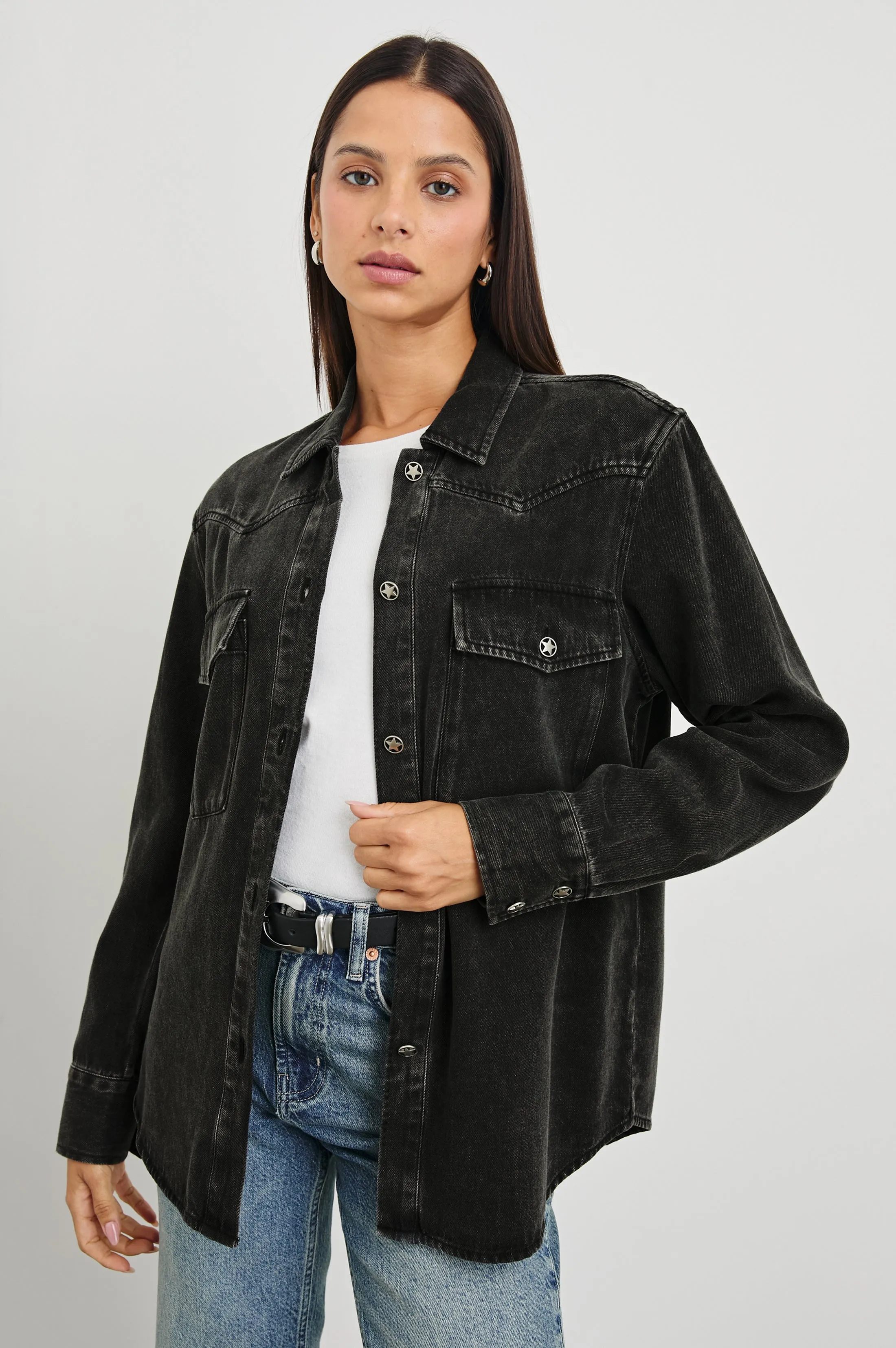 AUGUST SHIRT JACKET - FADED BLACK Rails