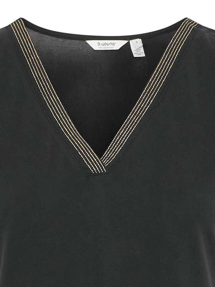 B Young ByPerl T-Shirt with Neck Detail Black