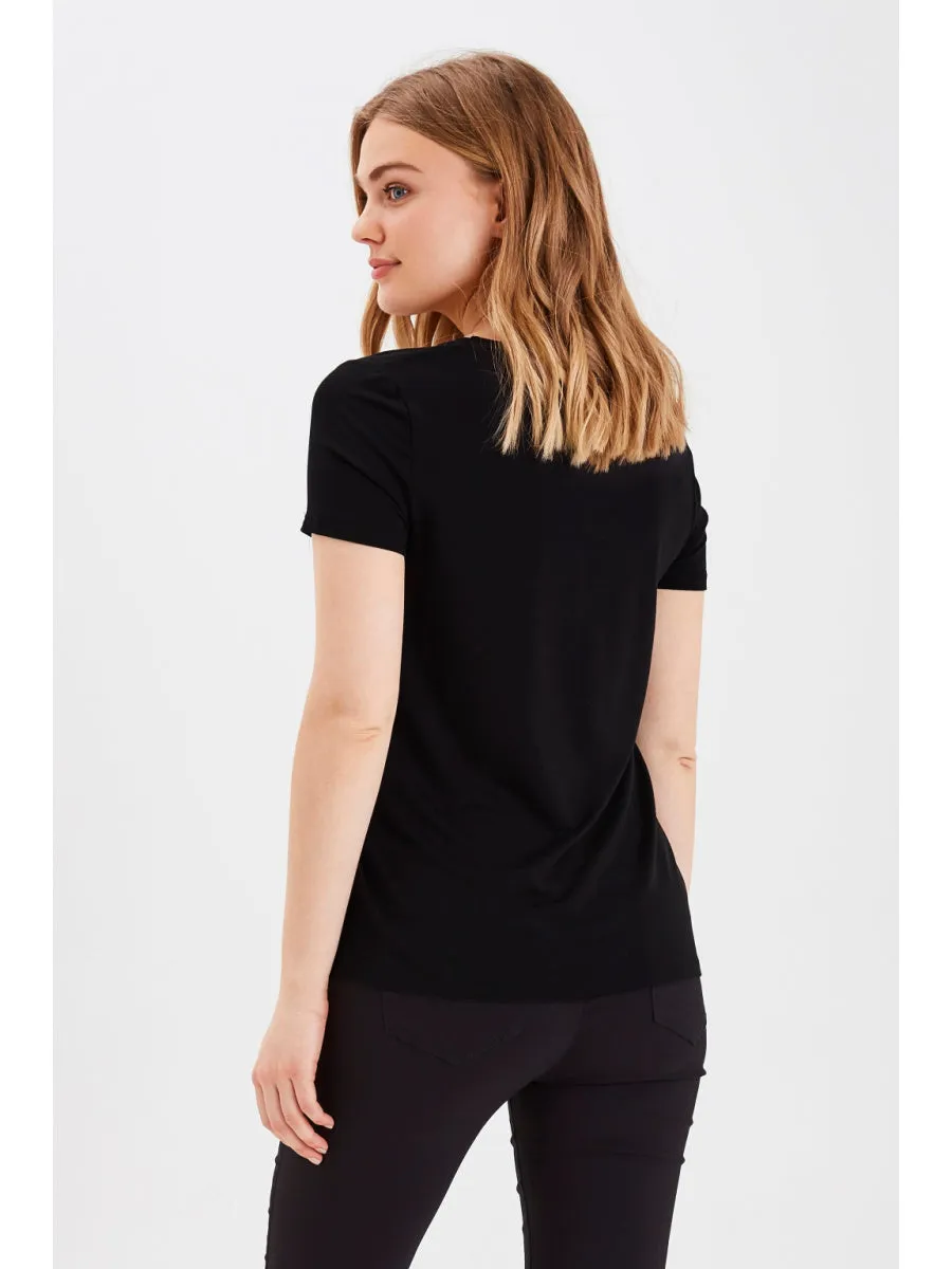 B Young ByRexima V-Neck T-Shirt Black