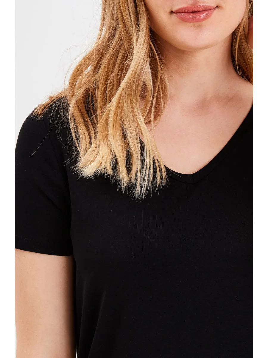 B Young ByRexima V-Neck T-Shirt Black