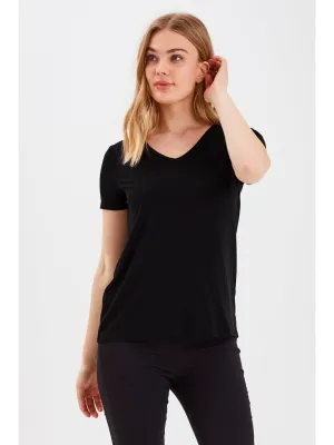 B Young ByRexima V-Neck T-Shirt Black