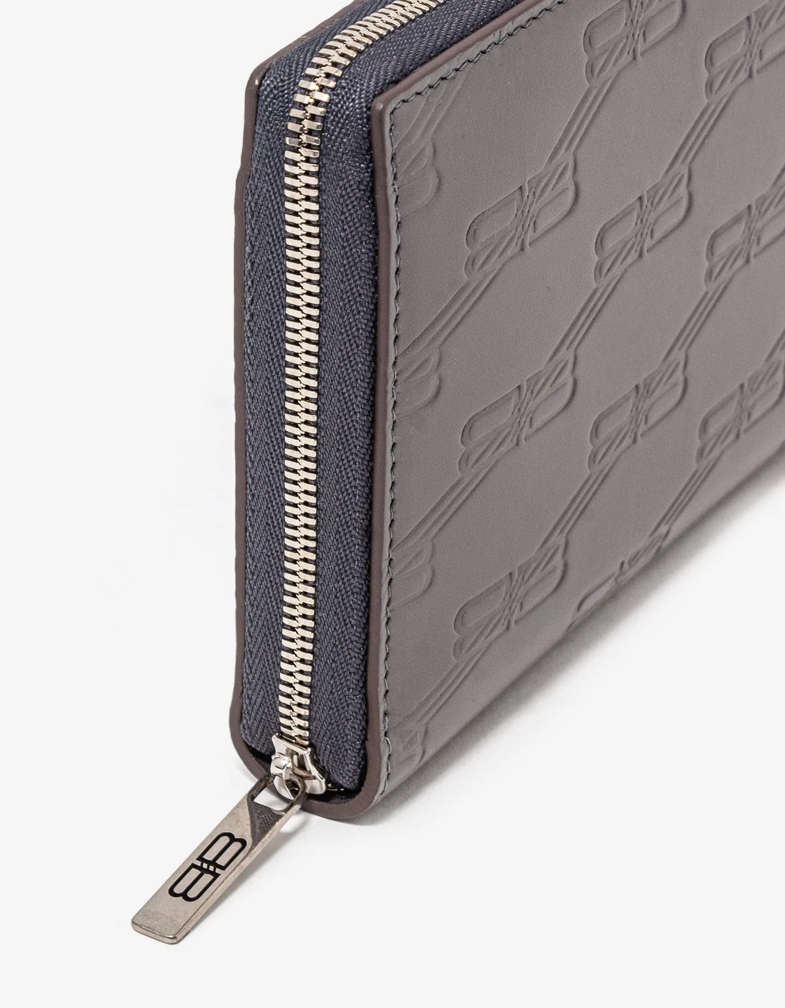 Balenciaga Dark Grey BB Monogram Continental Wallet