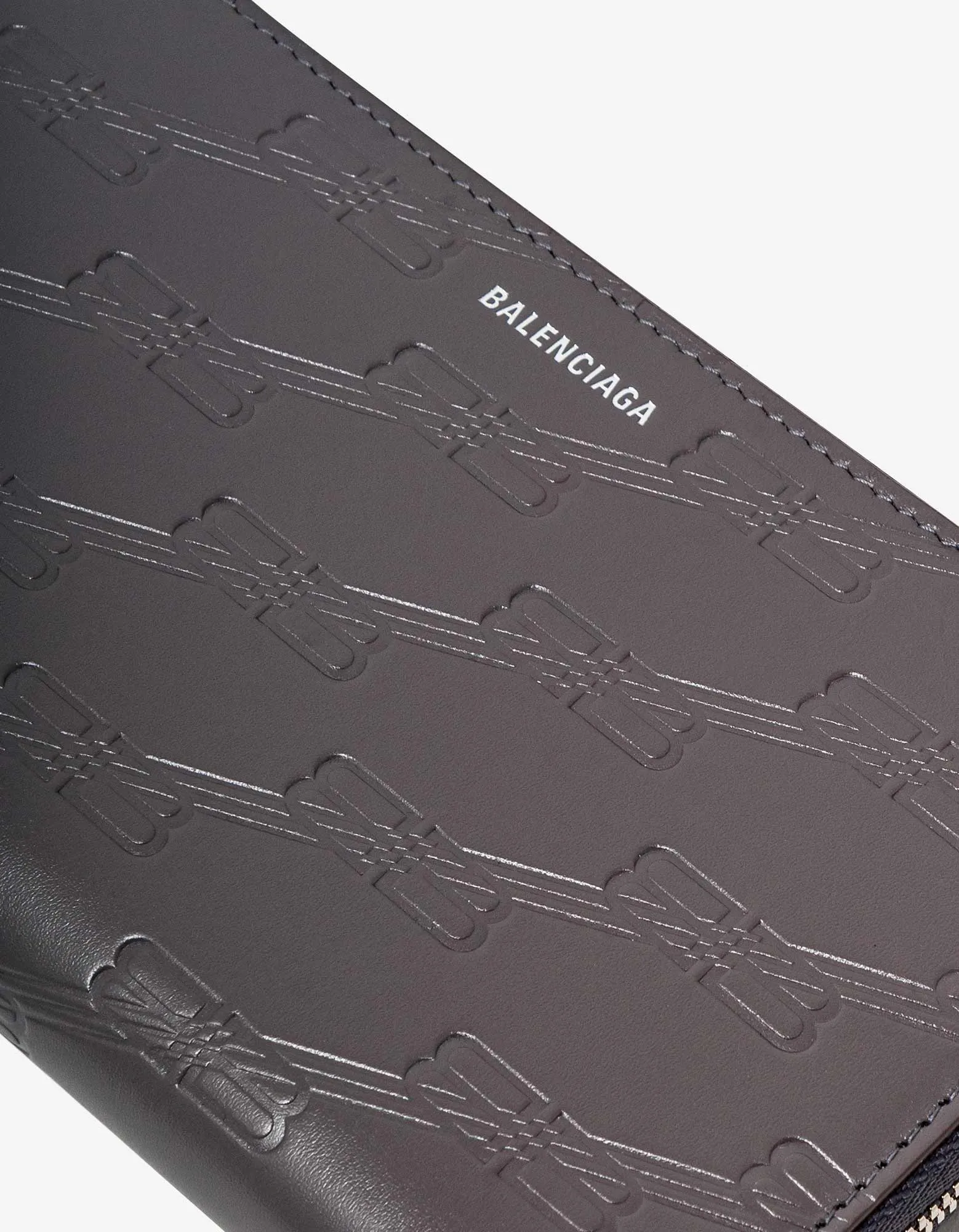 Balenciaga Dark Grey BB Monogram Continental Wallet