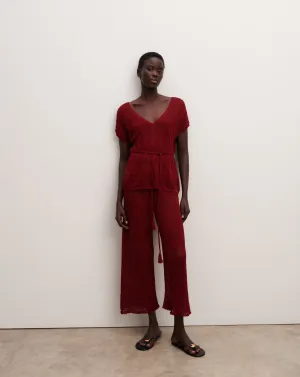 Belted pointelle top Eric Bompard