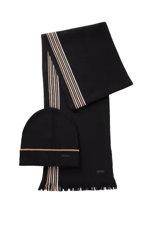 Boss Enzo_scarf And Hat Set Black