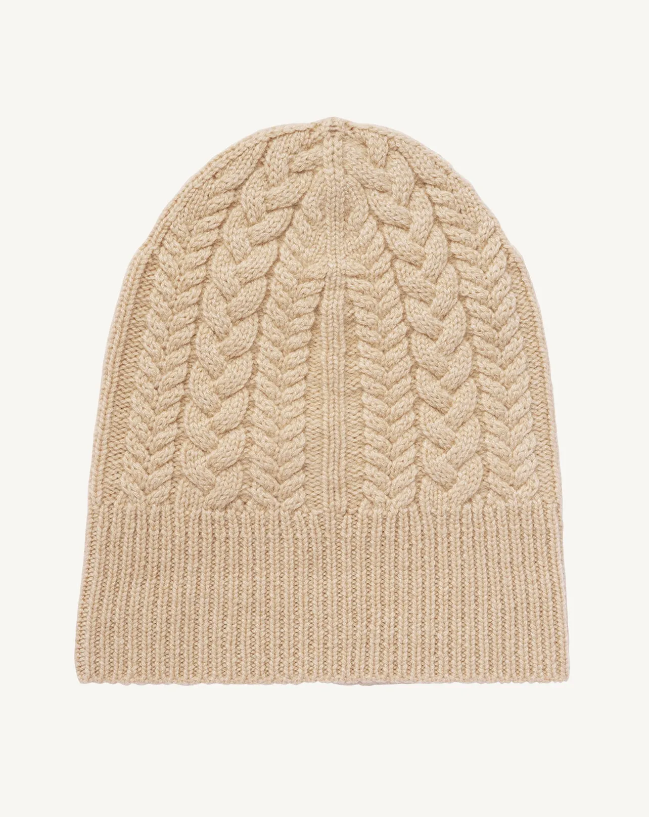 Cable knit hat with turn-up Eric Bompard