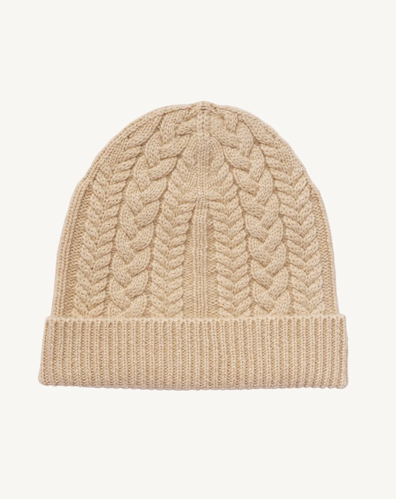 Cable knit hat with turn-up Eric Bompard