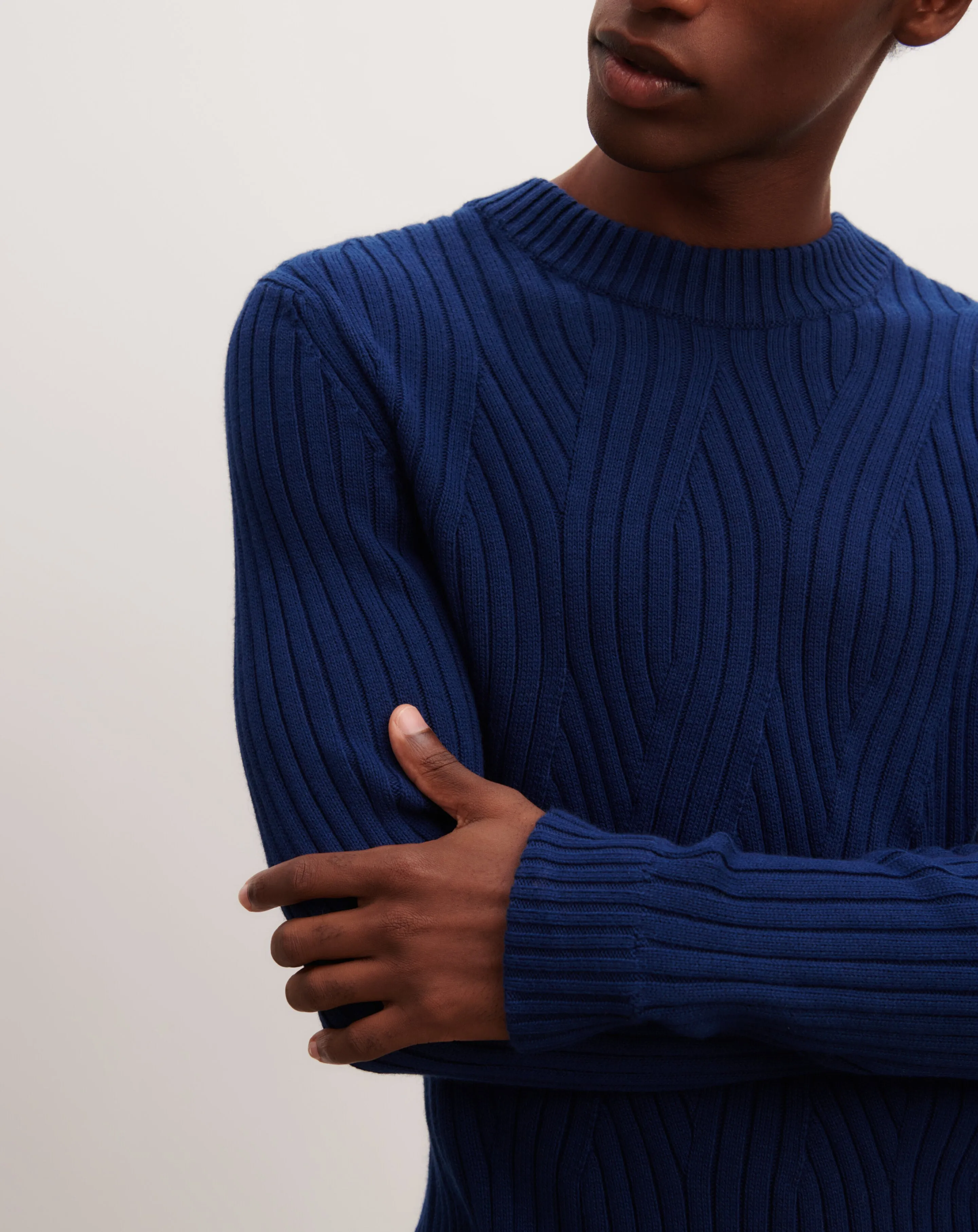 Cable round neck pullover Eric Bompard