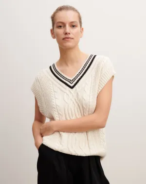 Cable sleeveless pullover Eric Bompard
