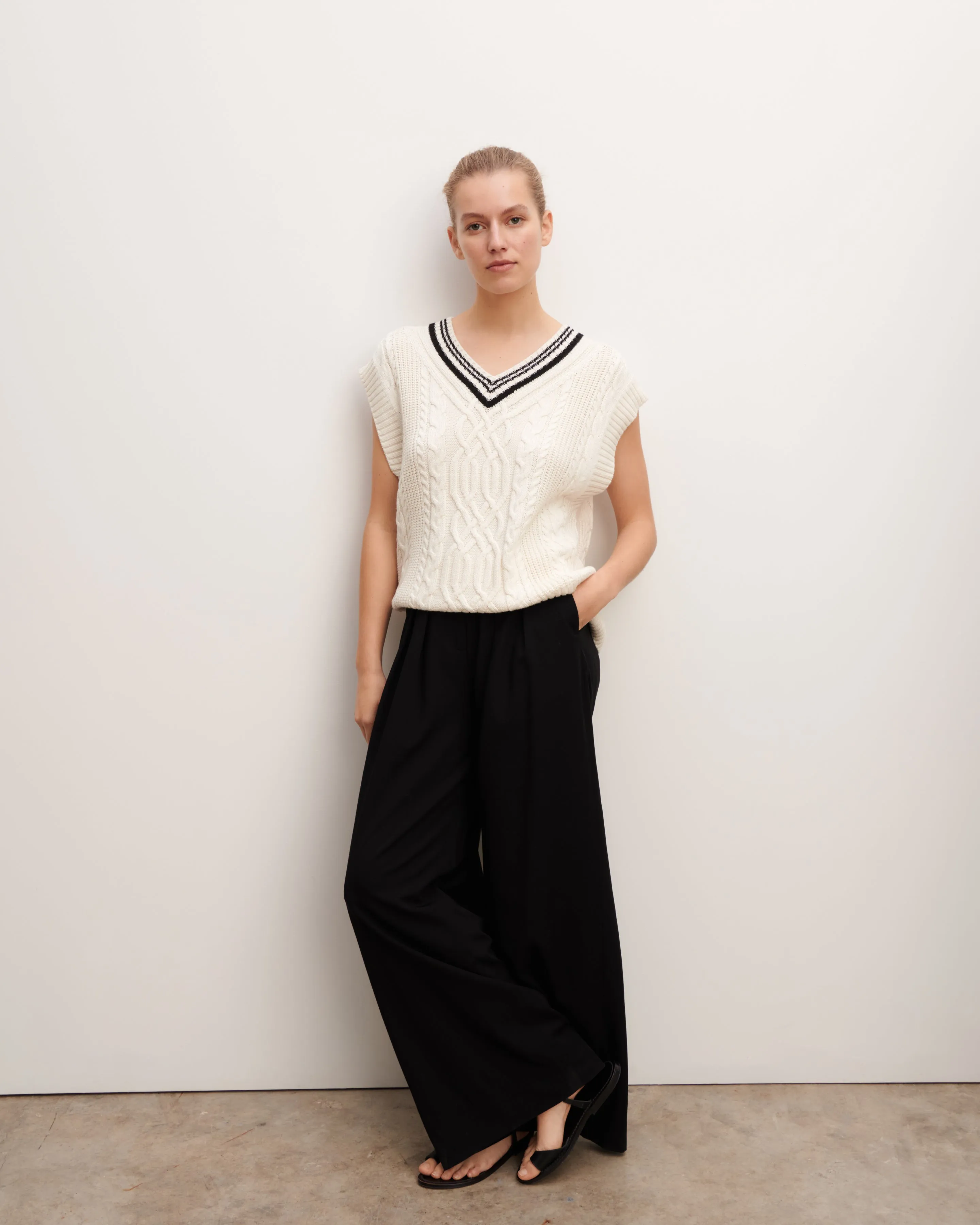 Cable sleeveless pullover Eric Bompard