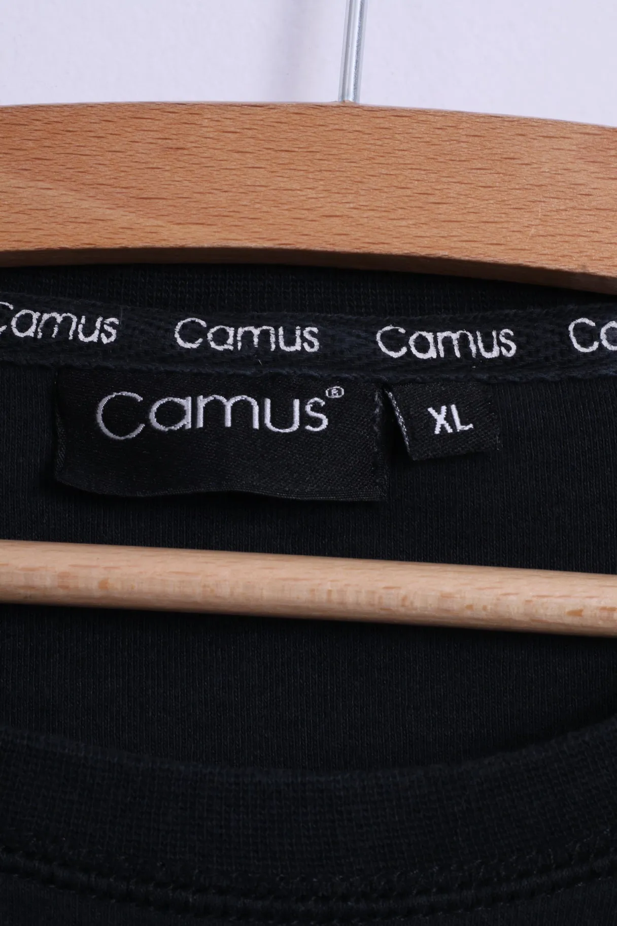 Camus Womens XL Shirt Black Cotton Long Sleeve Comfort Langset