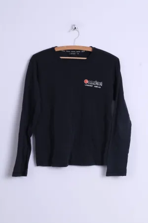 Camus Womens XL Shirt Black Cotton Long Sleeve Comfort Langset