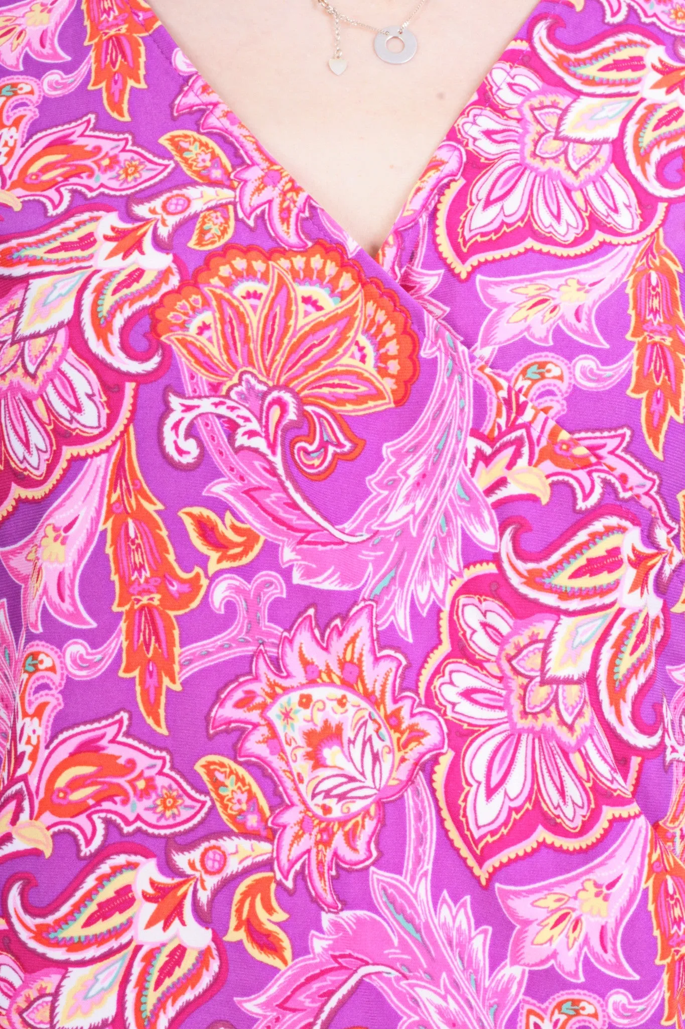 Chaps Womens M Blouse Shirt Flowers Multi Colour