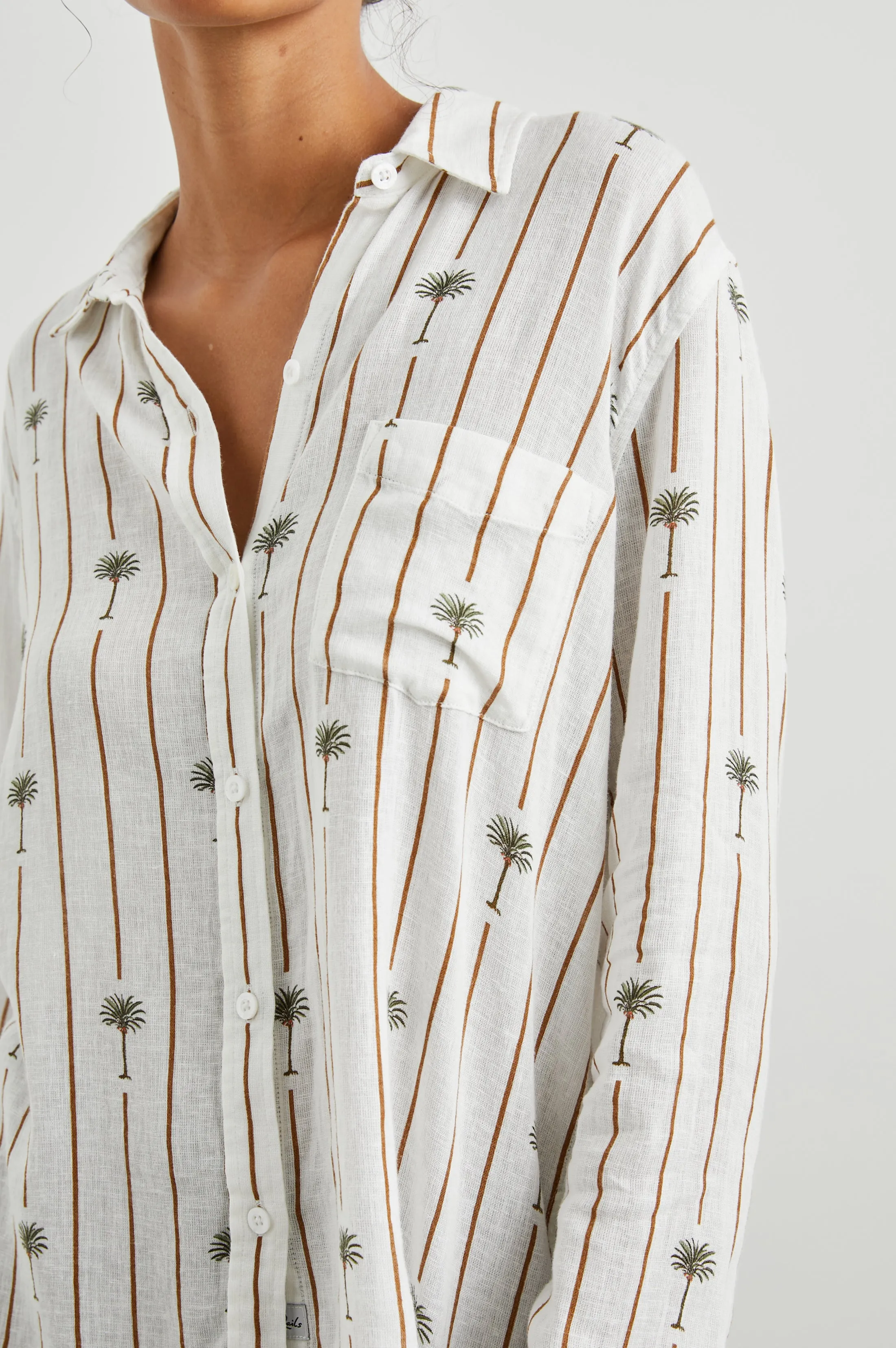 CHARLI SHIRT - STRIPE PALMS Rails