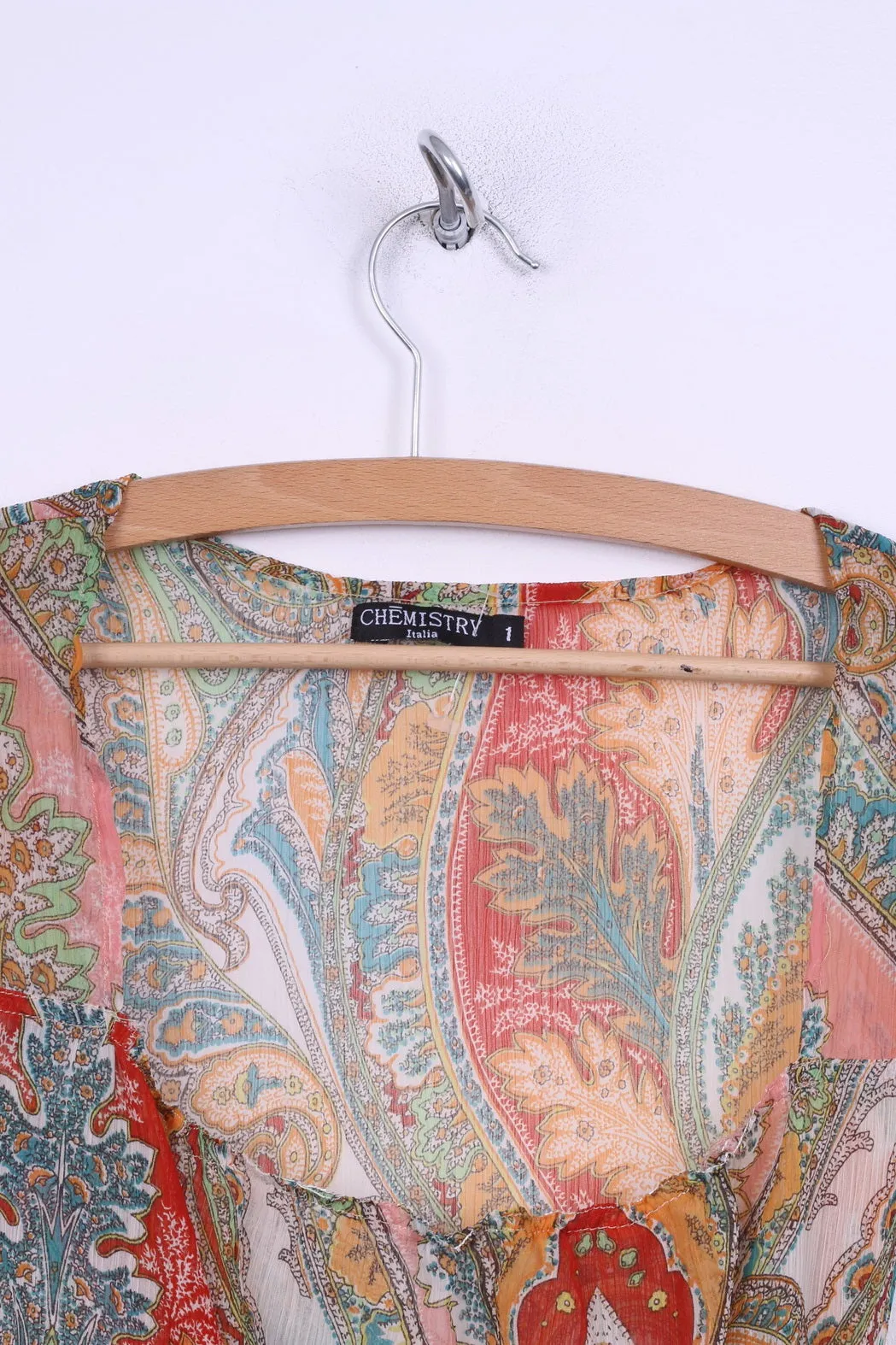 Chemistry Italia Womens 1 M Blosue Tunic Multicolor Transparent