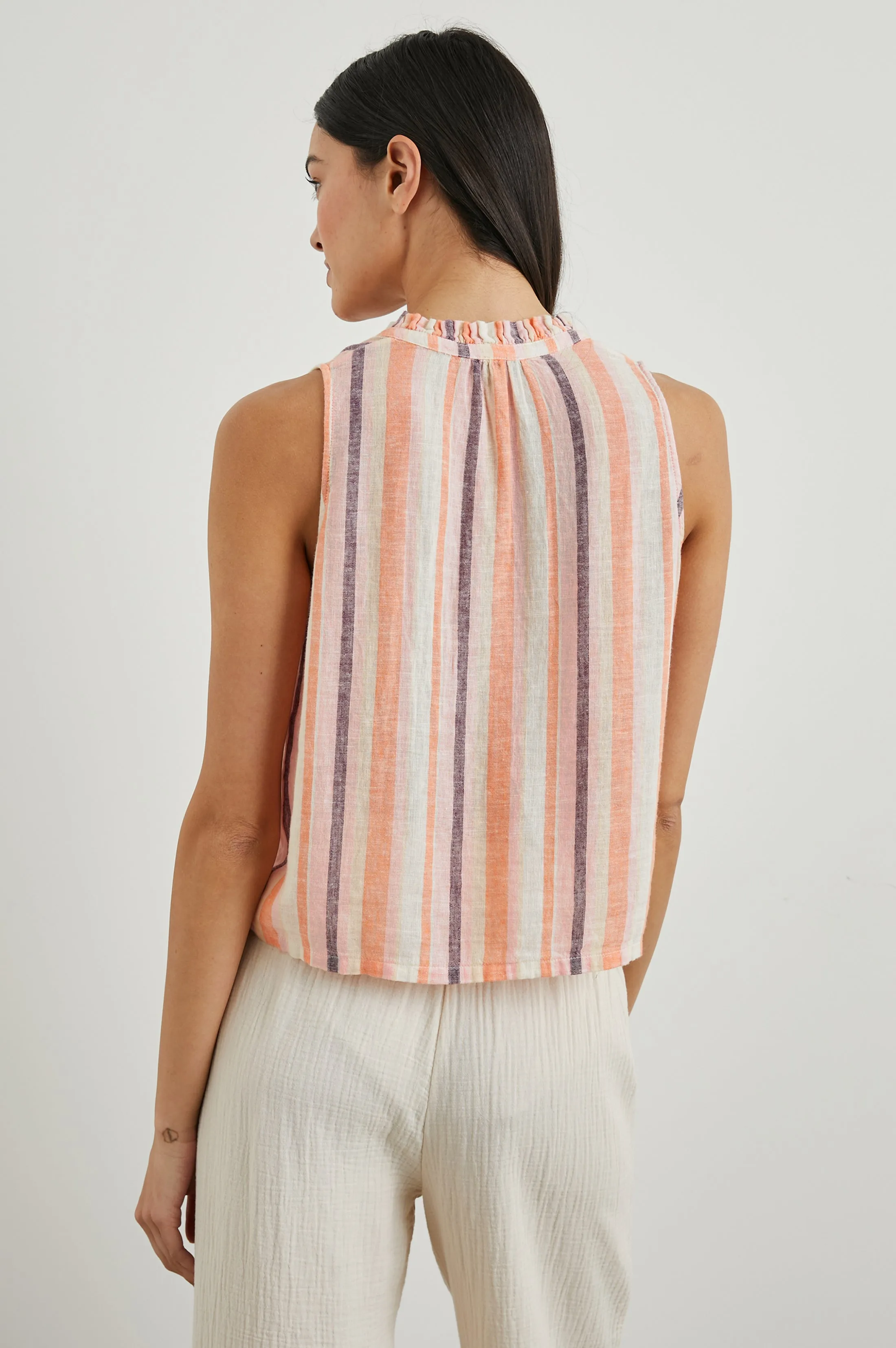 CHRISTY TOP - PAPAYA STRIPE Rails