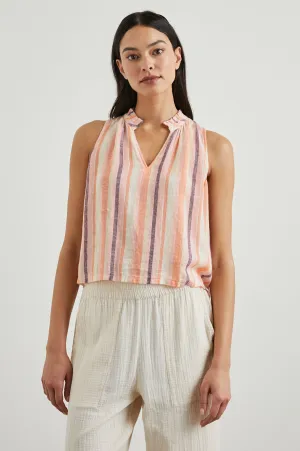 CHRISTY TOP - PAPAYA STRIPE Rails