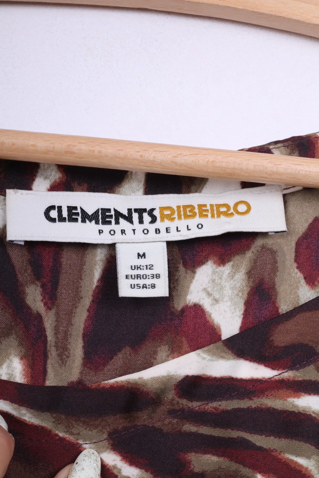 Clements Ribeiro Portobello Womens M 12 38 Shirt Tunic Blouse Animal Leopard Print Sleeveless Brown