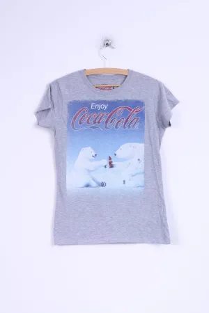 Coca Cola Womens M T- Shirt Cotton Grey bear Coca Cola Graphic