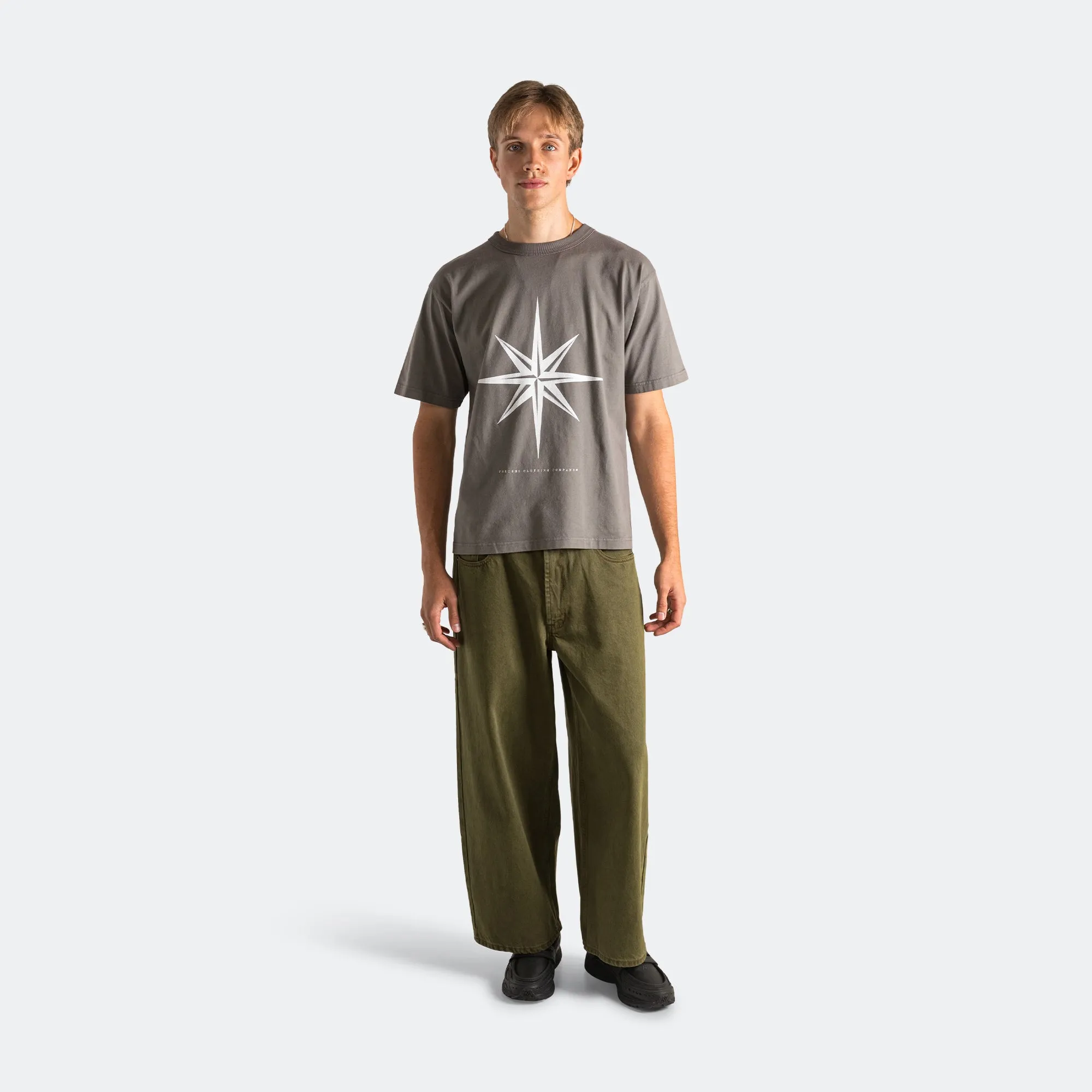 Compass Tee - Charcoal/Warm Grey