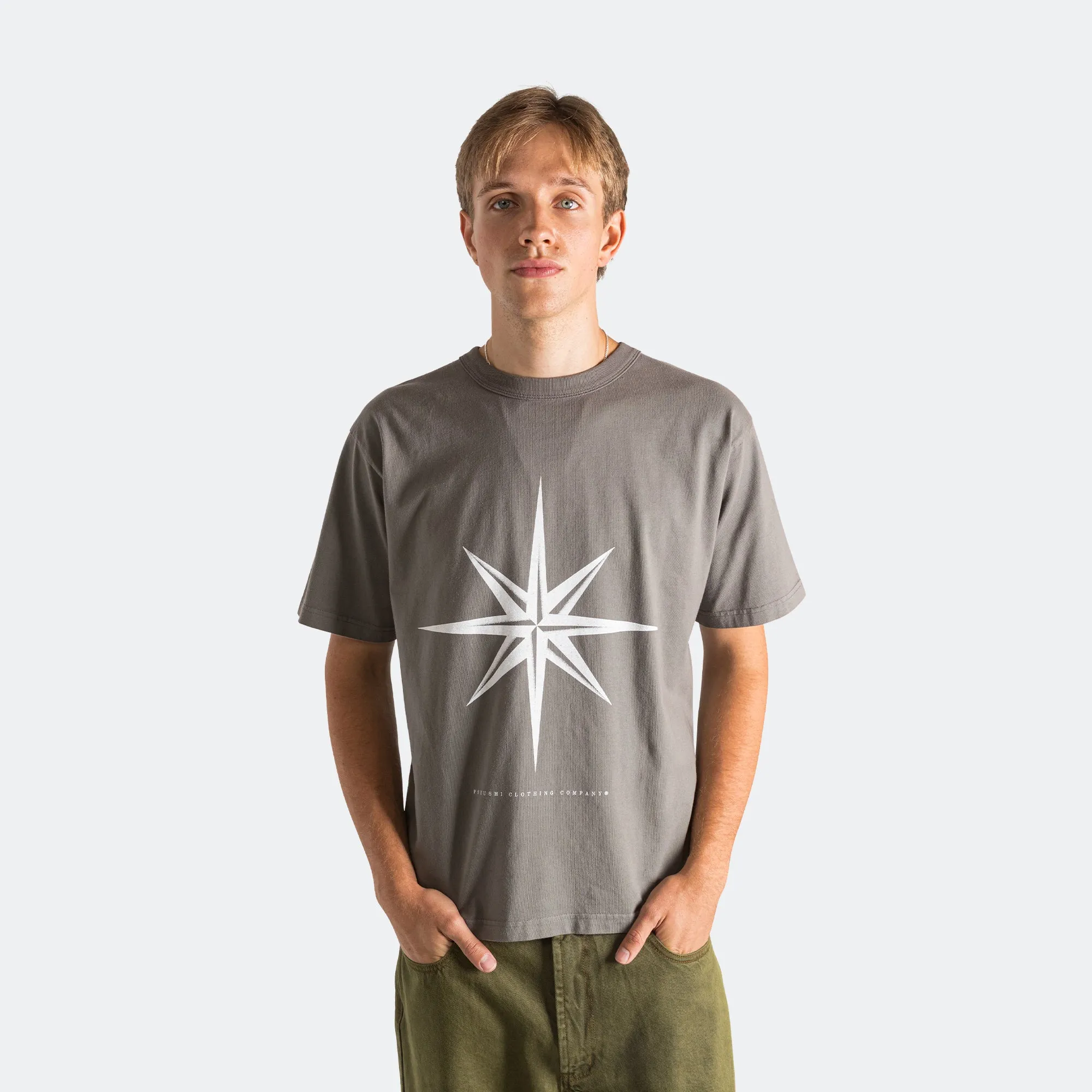 Compass Tee - Charcoal/Warm Grey