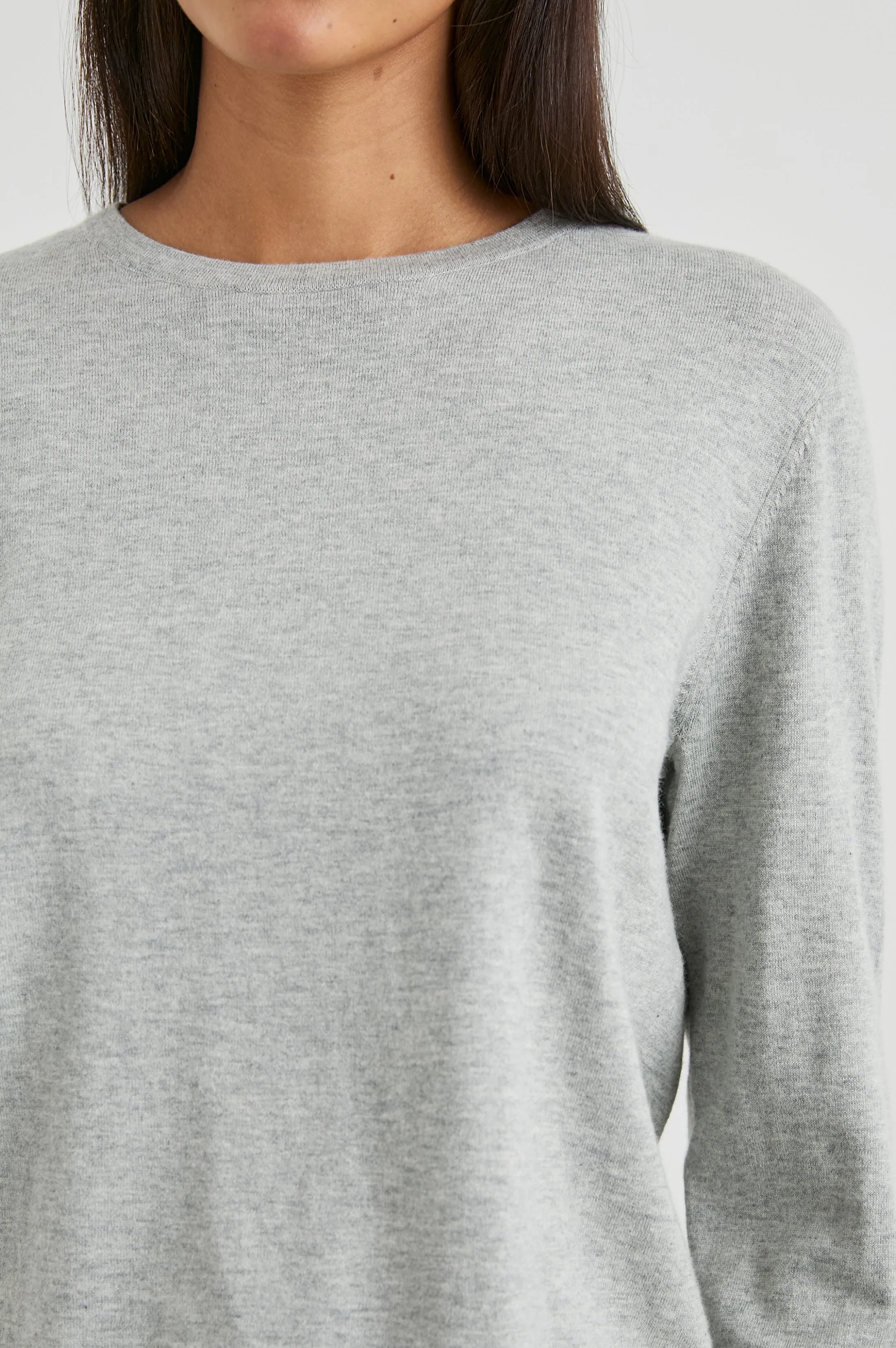 COTTON CASHMERE LONG SLEEVE T-SHIRT - HEATHER GREY Rails