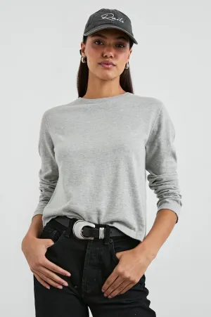 COTTON CASHMERE LONG SLEEVE T-SHIRT - HEATHER GREY Rails