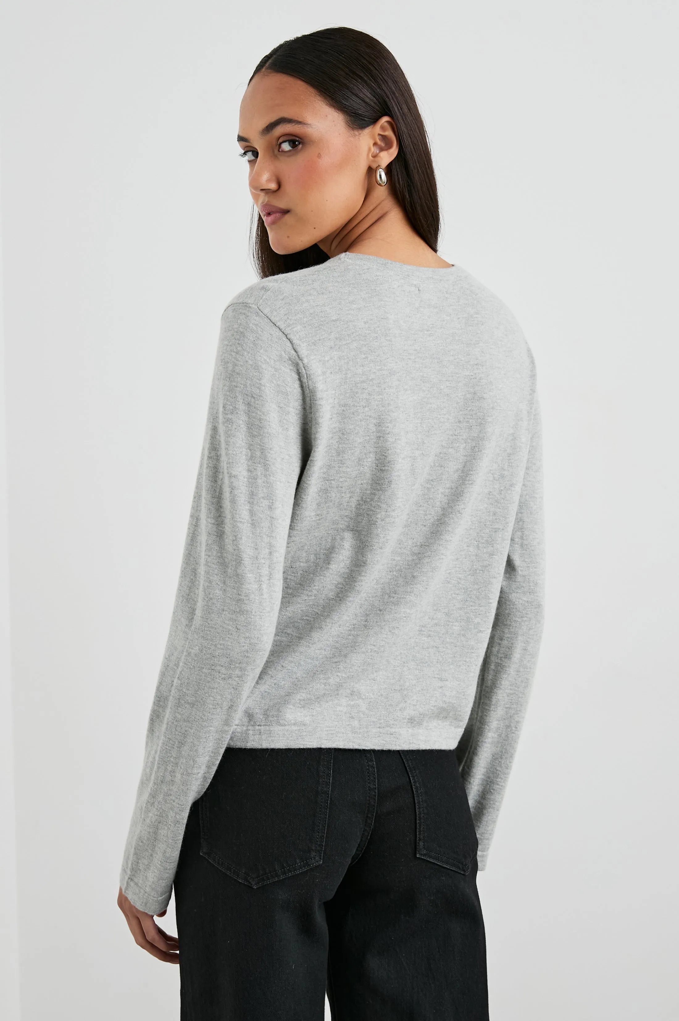 COTTON CASHMERE LONG SLEEVE T-SHIRT - HEATHER GREY Rails