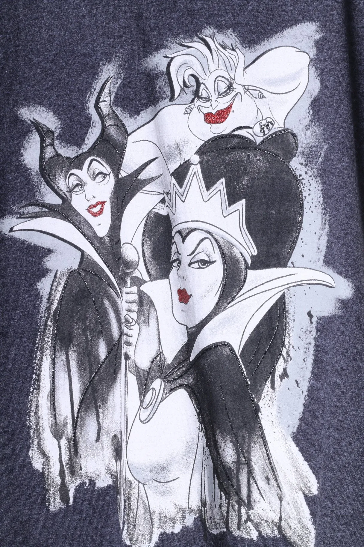 Disney Store Womens S T-Shirt Grey Cotton Graphic Black Characters Top