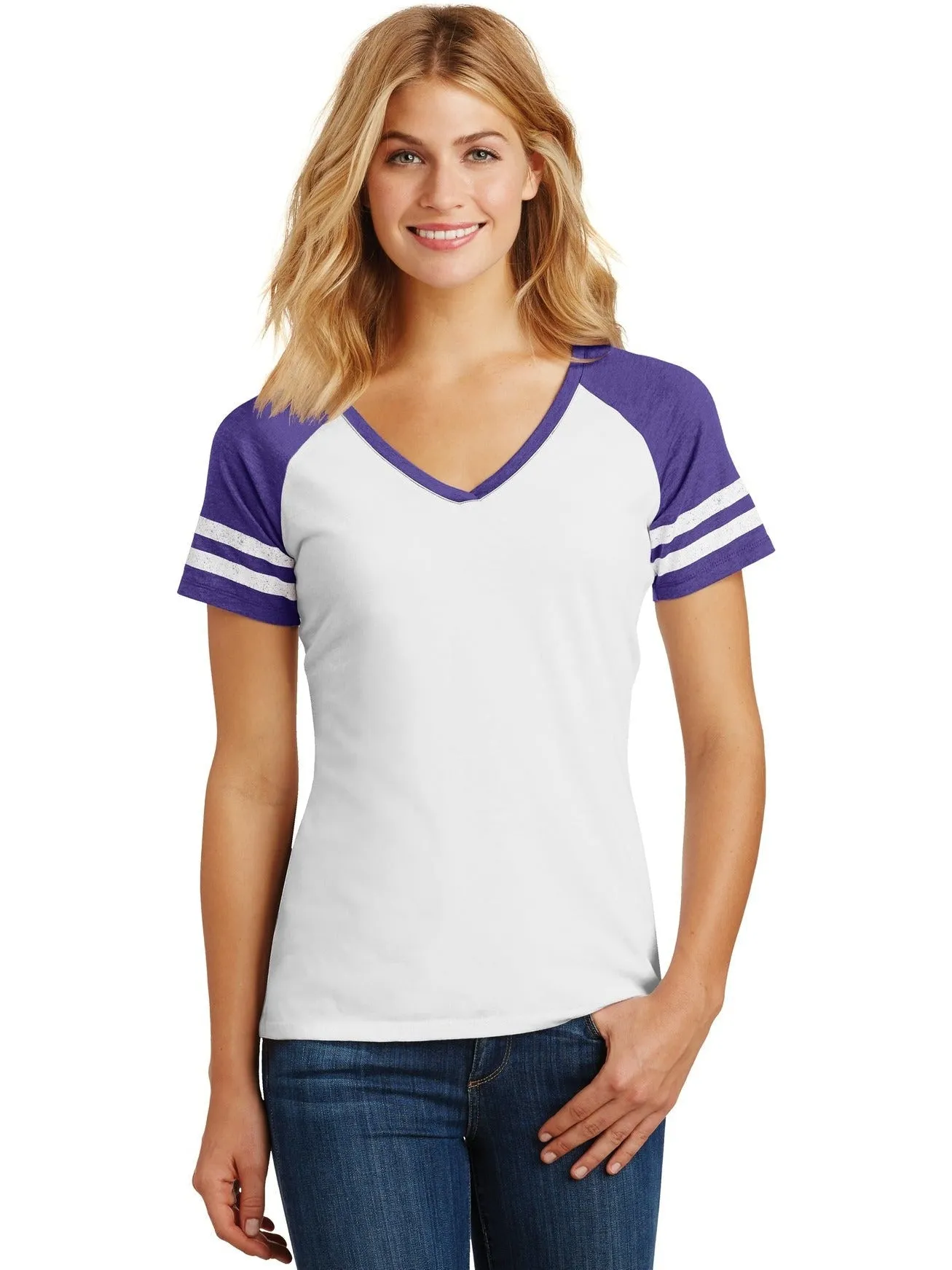 District Ladies Game V-Neck Tee