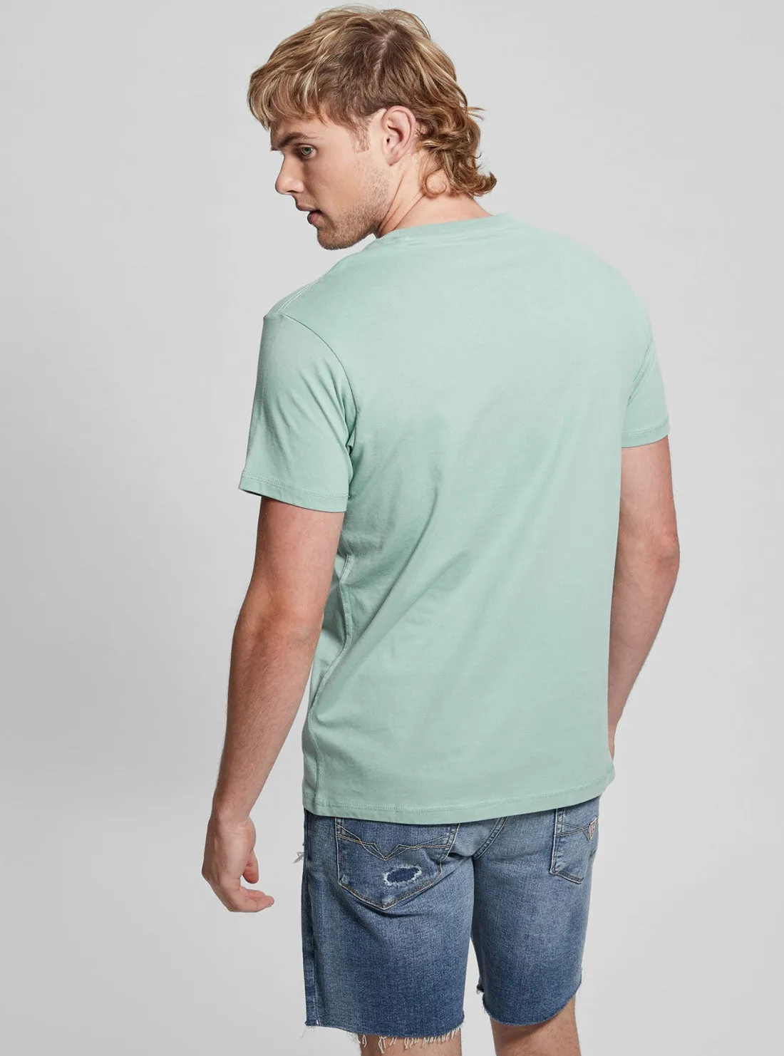 Eco Green Triangle Embroidered T-Shirt Guess