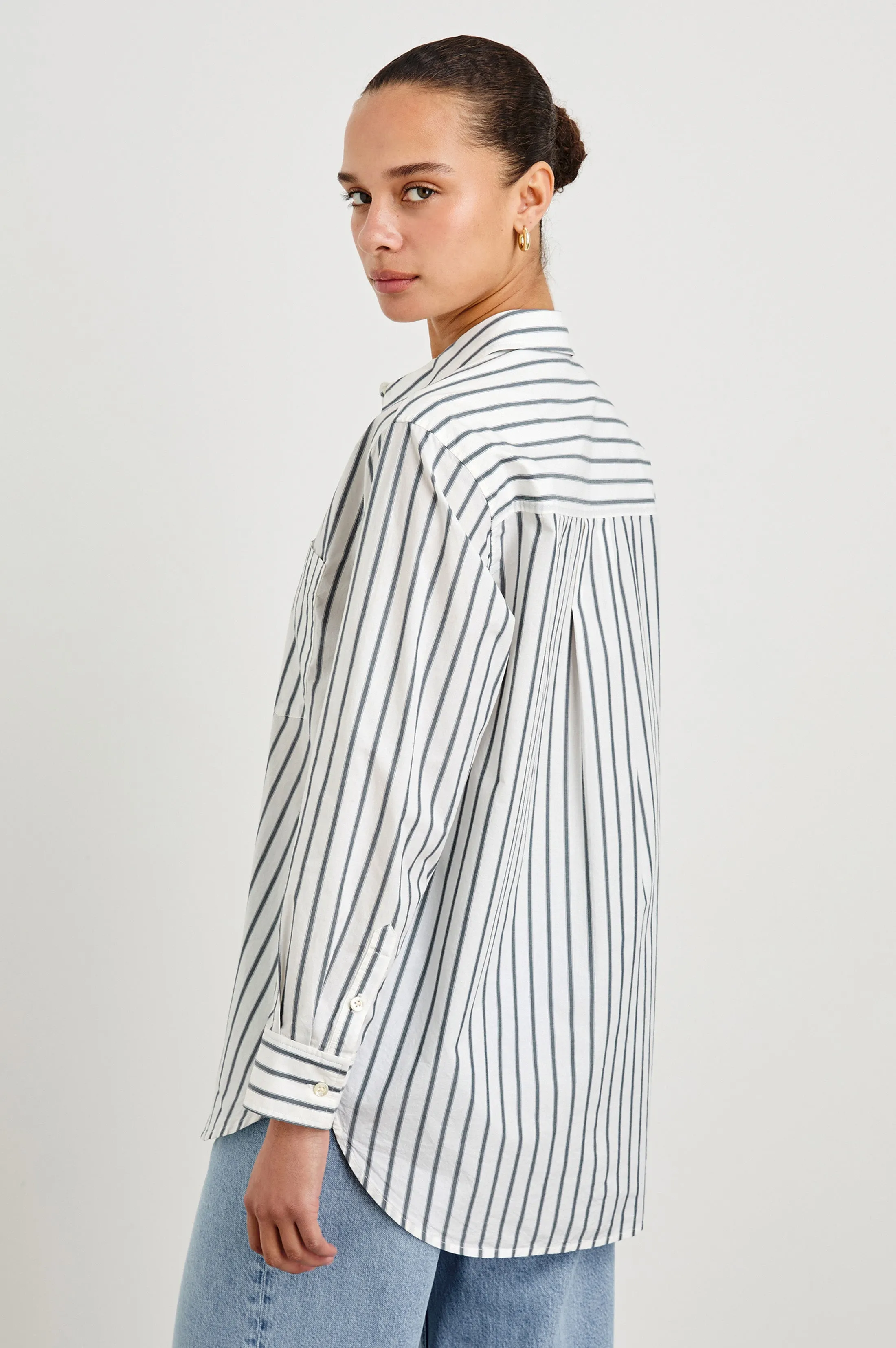 ELSA SHIRT - CHALK SLATE STRIPE Rails