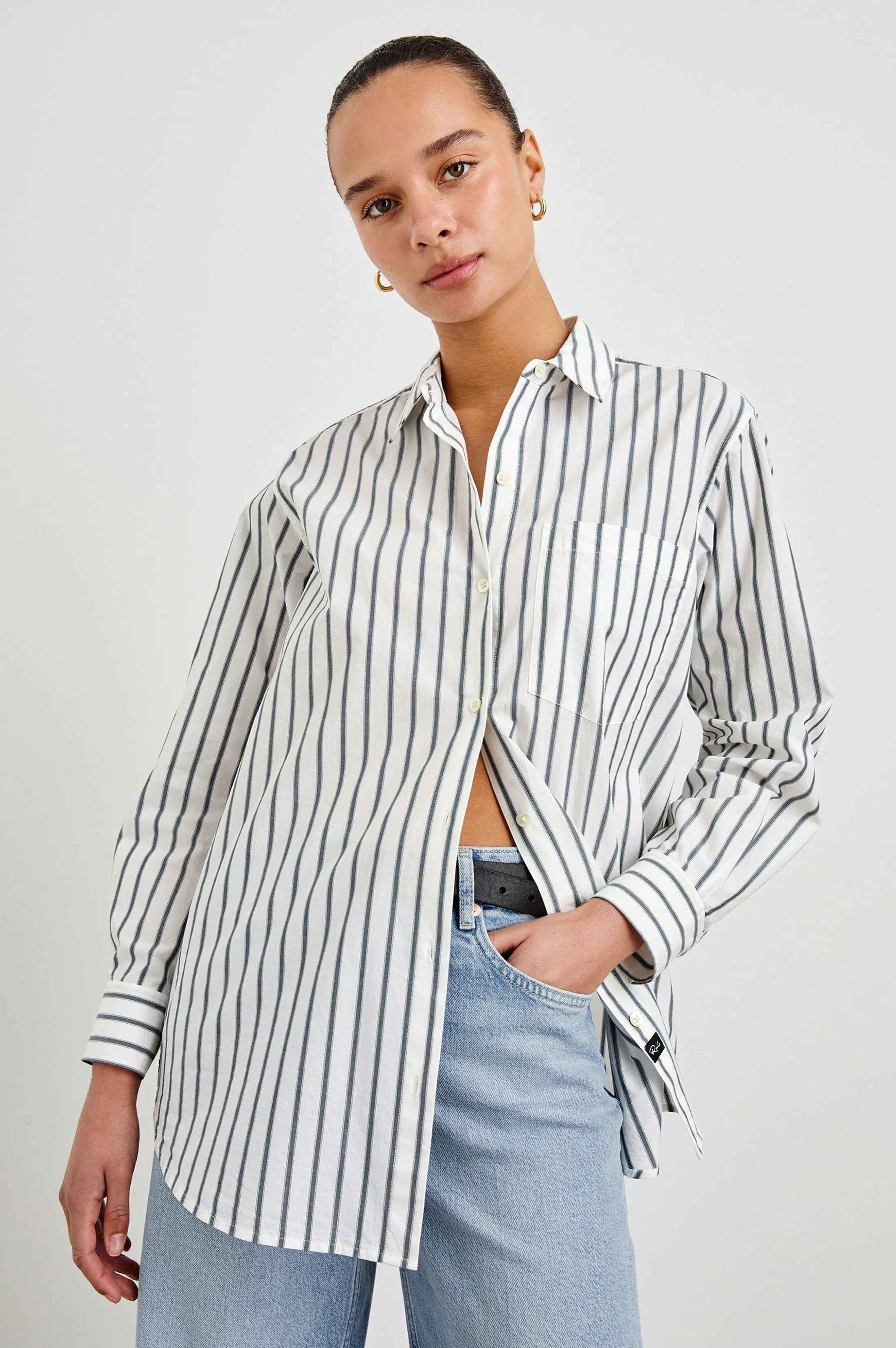 ELSA SHIRT - CHALK SLATE STRIPE Rails
