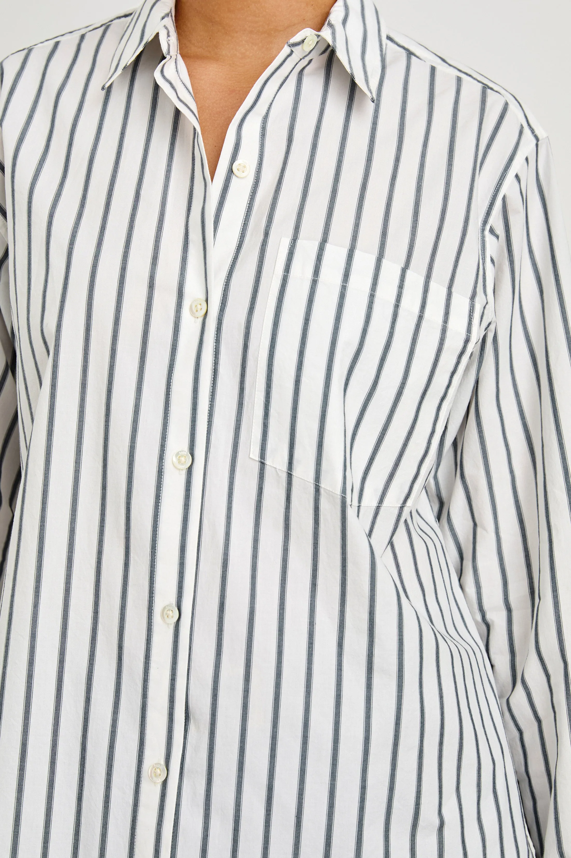 ELSA SHIRT - CHALK SLATE STRIPE Rails