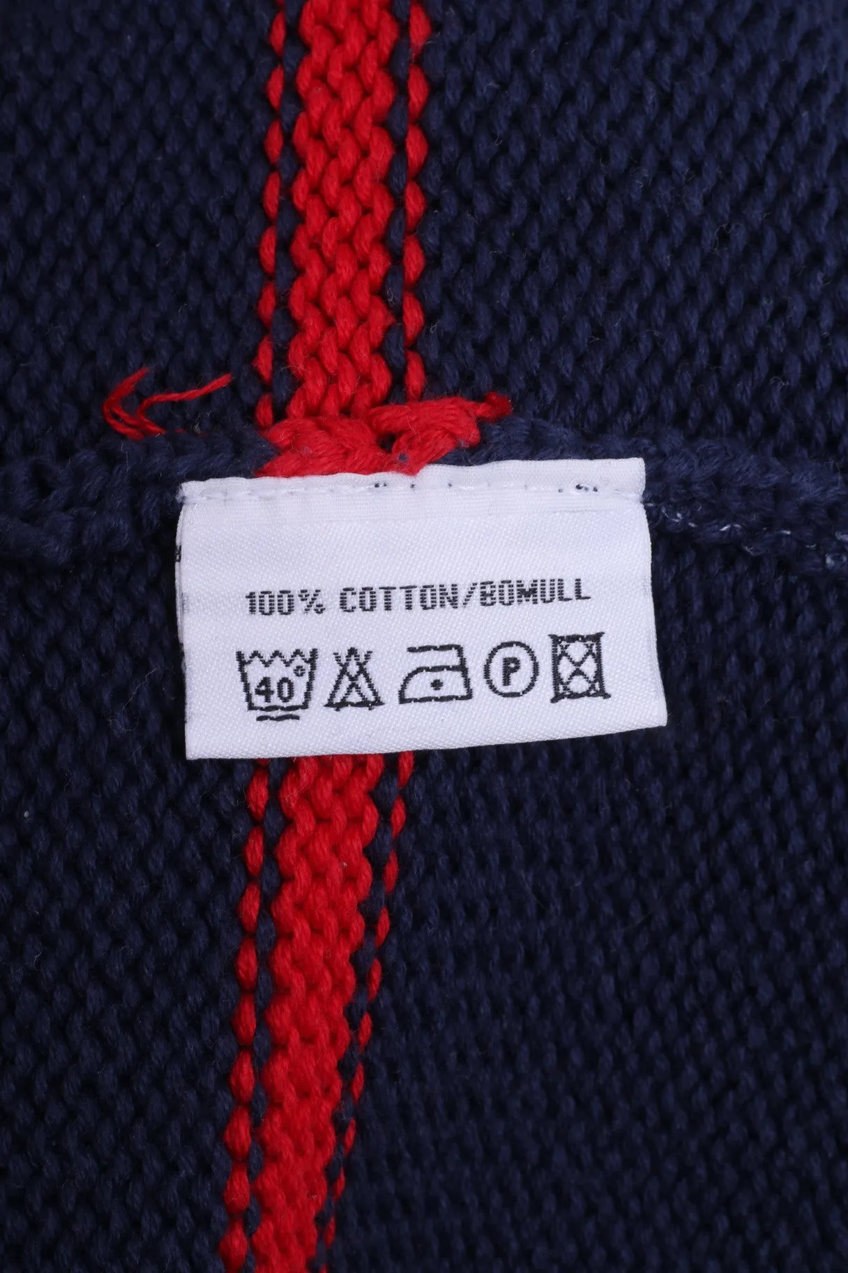 Etirel Campus Sportswear Mens L Jumper Crew Neck Striped Navy Cotton