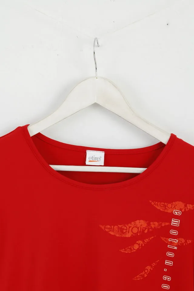 Etirel Womens M Shirt Red Stretch Outdoor Hiking Active Top
