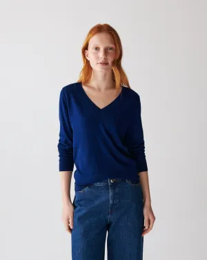 Extrafine cotton and cashmere V-neck jumper Eric Bompard