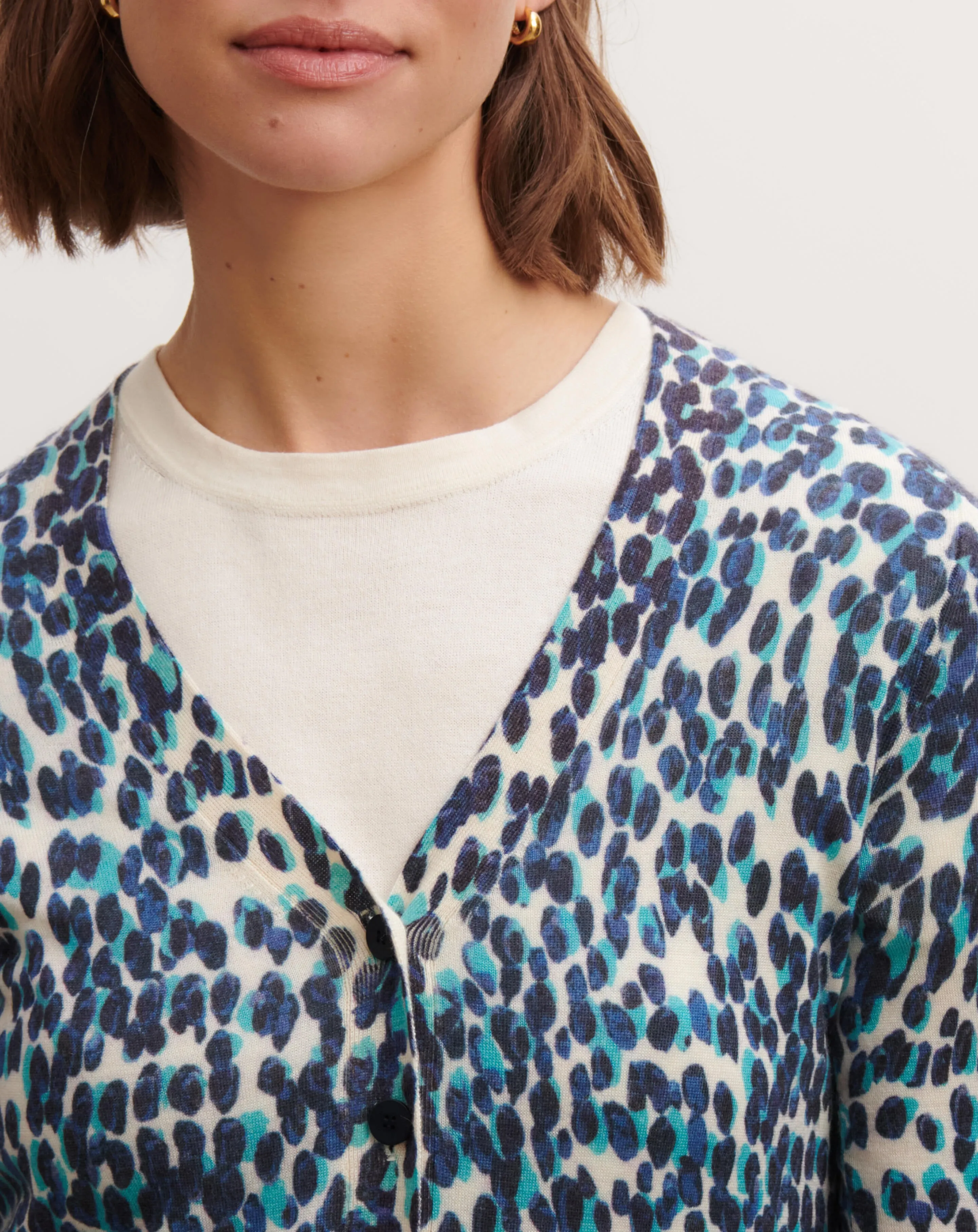 Extrafine printed cardigan Eric Bompard