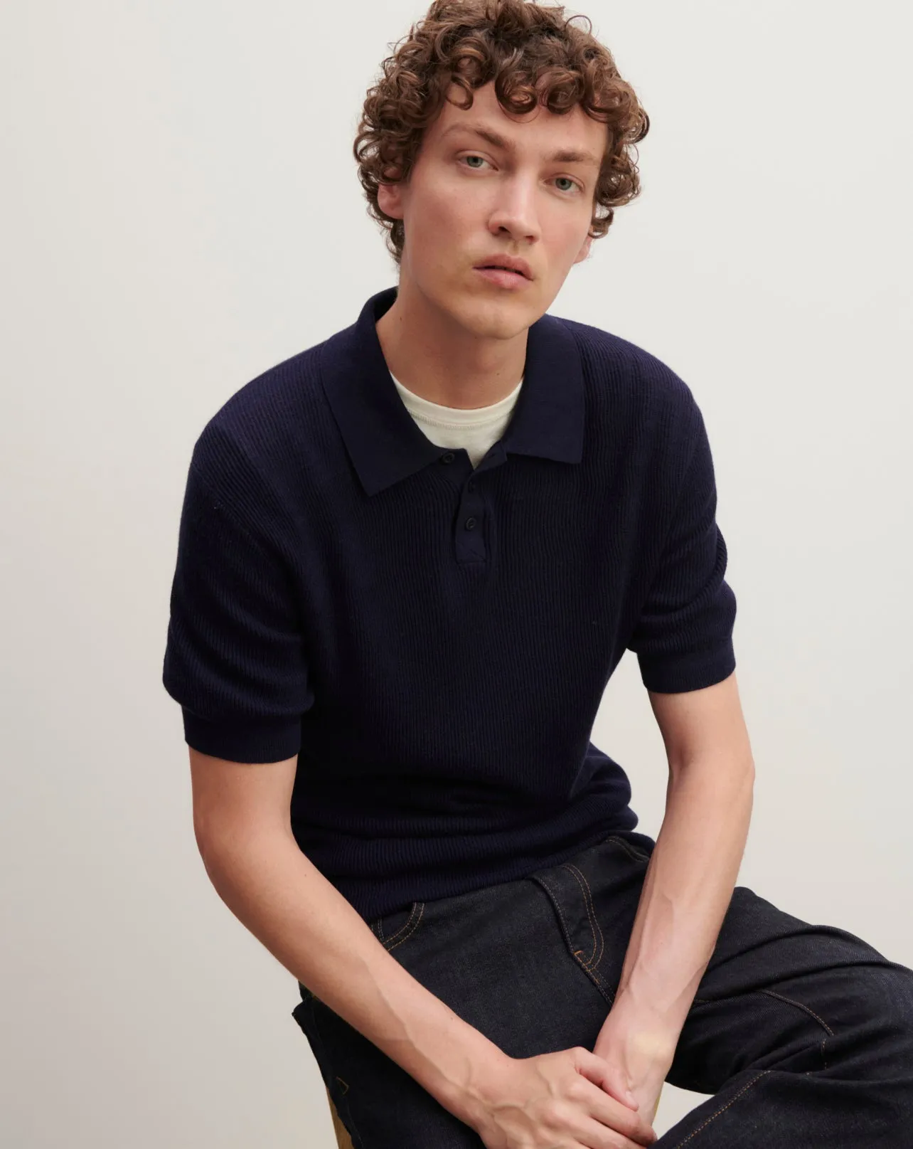 Extrafine ribbed polo shirt Eric Bompard